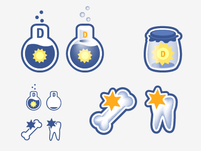 Vitamin D icons blue health icons vector vitamin d