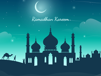 Ramadan Kareem Greeting Card Ramadhan Mubarak.