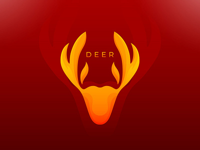 Vector Logo of a Deer Color Gradient Illustration.