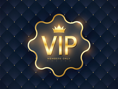 VIP MEMBER ONLY abstract art background banner black branding business card club concept creative crown design element emblem exclusive font gold golden group