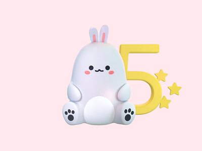 bunny 3d character design illustration