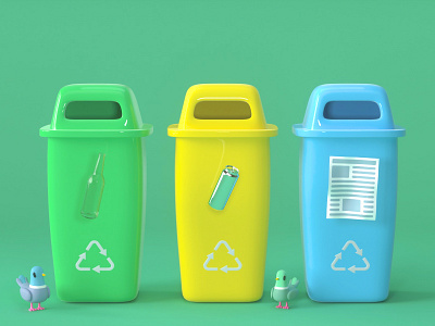 Recycling 3d cinema4d design illustraion illustration octane plastic