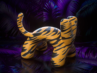 Tiger 3d cinema4d design illustraion illustration octane