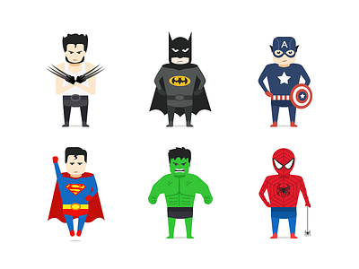 super hero america batman captain cartoon hero hulk icons spider ma superman the ui wolverine