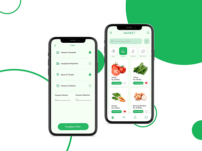 GreenGrocery Market Mobile App design figma minimal simple ui