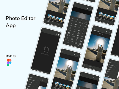 Photo Editor App app design edit figma photo redesign simple ui
