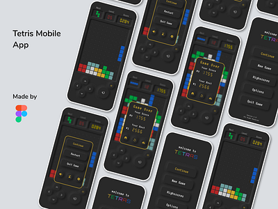 Tetris Mobile App design figma game design game tetris simple tetris ui ux