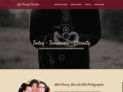 Life through the lens personal photography web design website