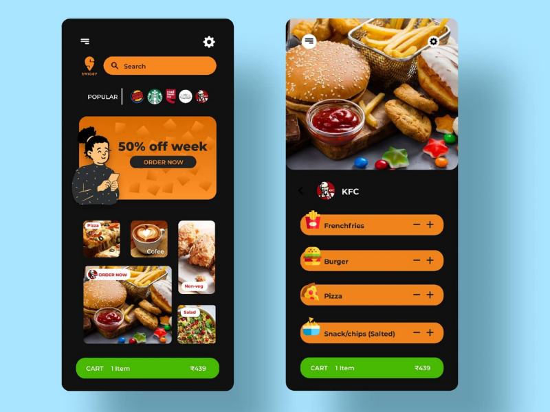 SWIGGY - DARK CONCEPT by Eklavya Nathani on Dribbble