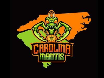 CAROLINA MANTIS LOGO 3d art basketball branding design fiverr fiverr design graphic design illustration logo motion graphics vector