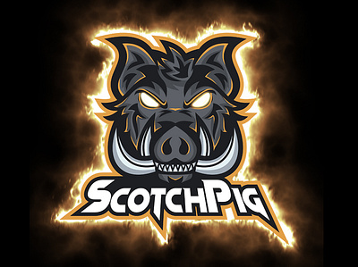 SCOTCHPIG LOGO 3d art branding design fire fiverr fiverr design graphic design illustration logo motion graphics vector