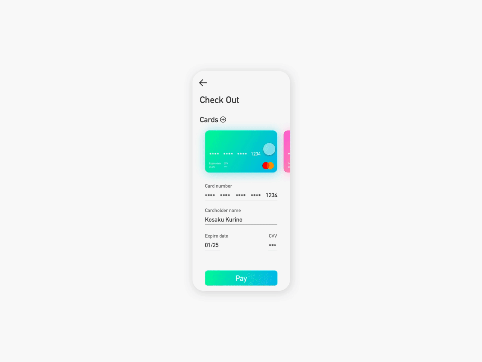 Daily UI #2 - Credit Card Checkout checkout credit card dailyui dailyui 002 mobile