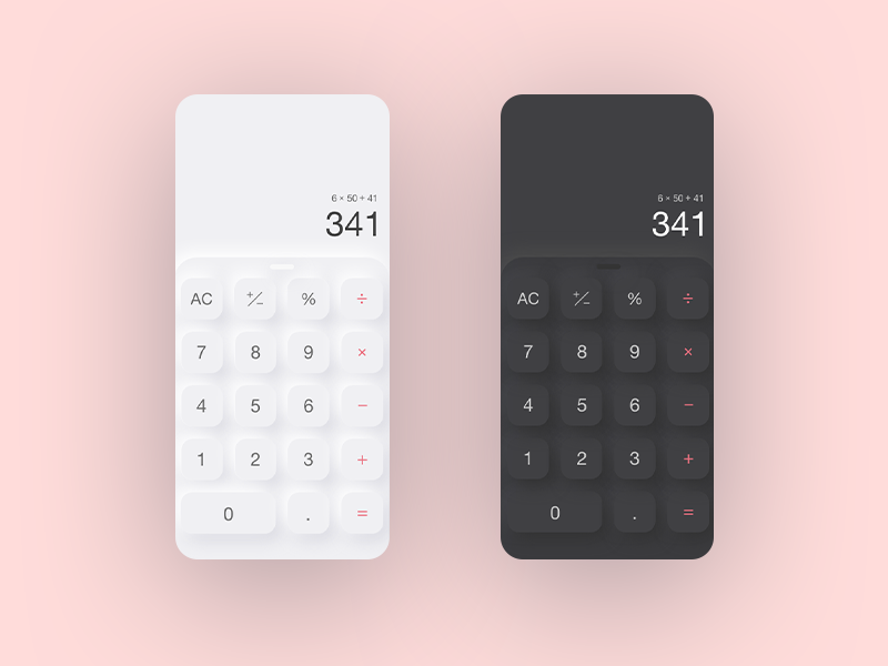Daily UI #4 - Neuomorphism Calculator by Kosaku Kurino on Dribbble