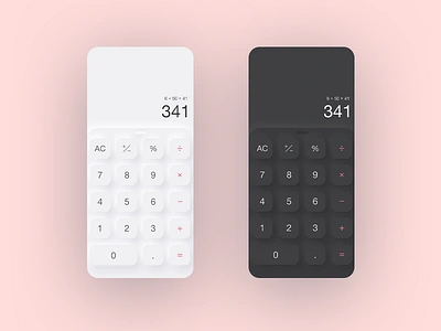 Daily UI #4 - Neuomorphism Calculator calculator dailyui dailyui 004 dark mode light mode mobile design neuomorphism