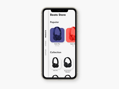 Daily UI #12 - Beats Store ( E-Commerce Shop ) animation app beats dailyui dailyui 012 design e commerce mobile shopping shopping app ui ux