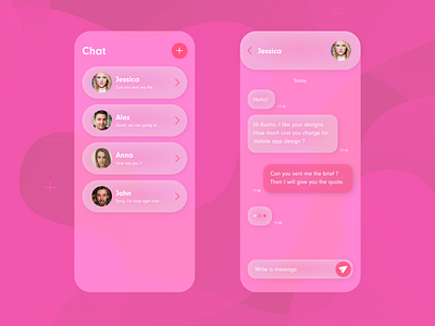 Daily UI #13 - Bubbly Romance Chat ( Direct Messaging ) app bubble chat dailyui dailyui 013 mobile pink romance ui ux
