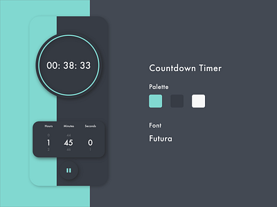 Daily UI #14 - Countdown Timer app countdown timer dailyui dailyui 014 design mobile tiffany blue timer ui ux