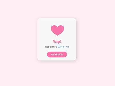 Daily UI #16 - Dribbble Liked Popup animation dailyui dailyui 016 design micro interaction microinteraction popup ui ux