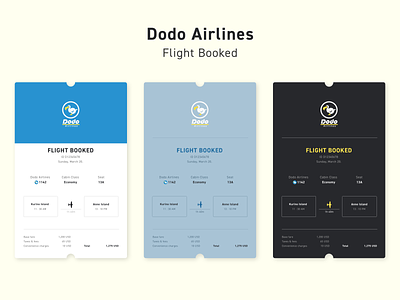 DailyUI #17 - Dodo Airlines Flight Booking Receipt booking dailyui dailyui 017 design dodo email receipt flight booking pop receipt ui ux