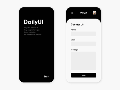 DailyUI #28 - Contact Us app app design dailyui dailyui 028 design mobile mobile design monotone ui ui design ux