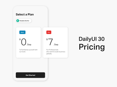 DailyUI #30 - Pricing app design dailyui dailyui 030 mobile mobile ui pricing ui ui design ux