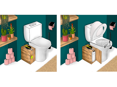 Illustrations - Popularization of a urine collection system bathroom design ecology explanations graphic design illustration illustrator lifestyle popularization recycling restrooms start up