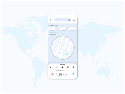 Daily ui020＊Location tracker app dailyui dailyui020 design illustraion illustrator location tracker map navigation navigation bar photoshop search travel ui web xd