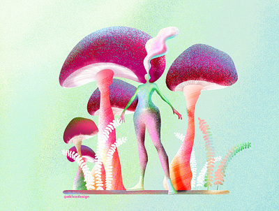 Still standing in mushrooms character flat flatdesign mushroom procreate procreatebrushes texture