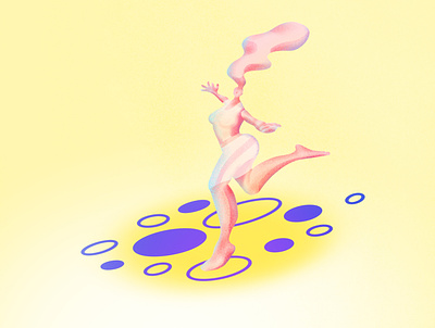 Jump over Circles character flat graphicdesign illustration minimal procreate procreatebrushes texture