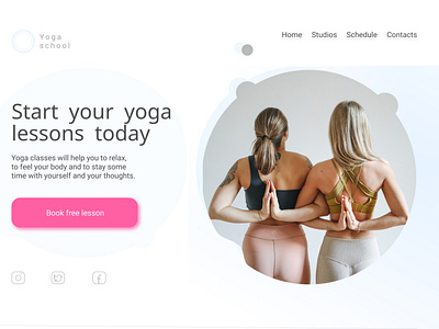 Landing page for yoga studio