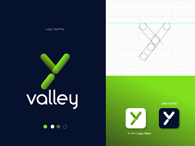 Valley logo design.V+Y letter logo design. abstract app app icon branding design flat letter logo modern realestate vector
