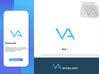 VA Mobile App - Veterans Affairs modern logo app app design app icon creative design lettering logo modern print realestate vector