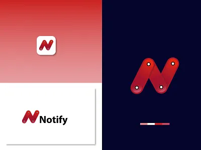 Notify logo। N modern letter logo design. app app icon branding concept corporate creative design logo logo icon symbol logo trends 2020 logodesign m letter logo modern print realestate typography vector