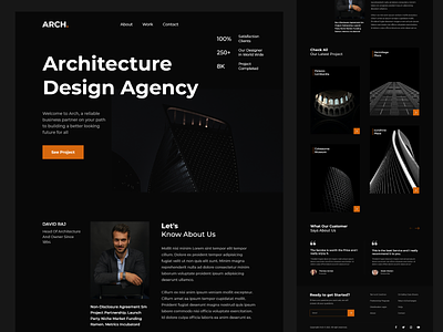 Arch - Architecture Landing Page agency architect architectural architecture art creative homedecor homepage interior landingpage minimal property real estate typography ui uidesign ux ux design web website