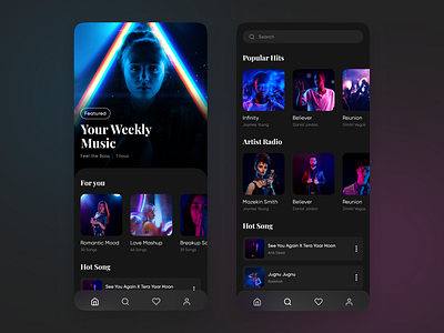 Music App Design - Mobile App app app design dashboard design media mobile app music music app music player player podcast podcast app song spotify streaming ui ui animation video player web player