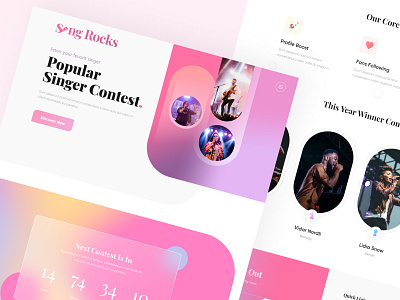 Song Rocks - Song Contest Website artist contest design listen music player music music player music web online song contest song song artist song contest ui ui design ux ux design web web app web design website