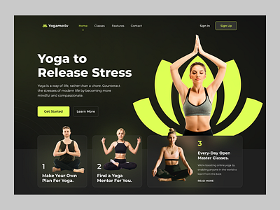 Yogamotiv - Yoga Website clean design excercise exploration fitness gym health homepage landing page landingpage simple training ui uidesign uxdesign web design website weightloss workout yoga