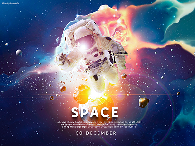 Space Movie Poster amazing astronaut cool design designbyayesha designer effect glaxy graphicdesign graphics moon photoshop poster poster a day poster art poster design practice rocks space