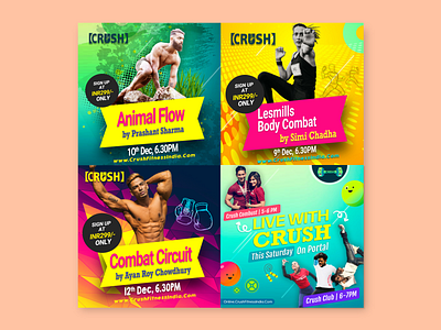 Fitness program ads branding colorful fitness fitnessclasses pop poster poster design socialmedia typography