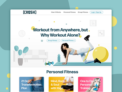 Fitness landing page fitness uidesign uiux