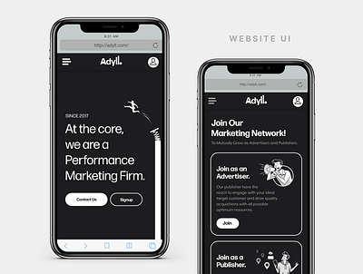 Marketing Agency Mobile UI marketing minimal mobile ui simple uidesign website design