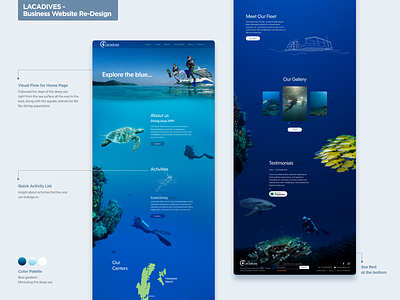 Scuba Diving Website clean website ocean website picture heavy website scuba diving sea website ui design