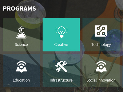 Programs blocks icons innovation responsive design science technology webdesign