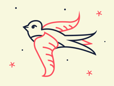 Birdy art bird character design ianamoor ianamoor17 identity illustration line logo mark web design