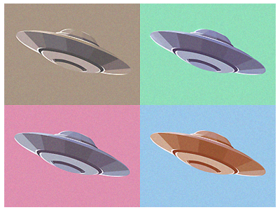 UFO alien app colors design game illustrations retro ufo web