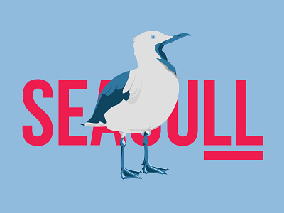 Screaming seagull illustration