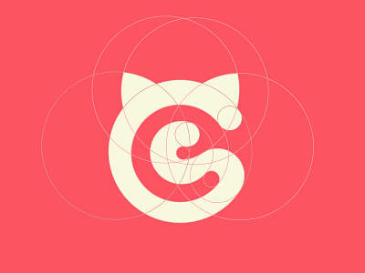 Cat logo cat circles design grid illustration kitty logo logotype mark shot symbol