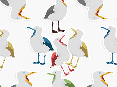 Seagull stickers adobe bird design digital forsale illustration illustrator print seagull shop sticker stickers