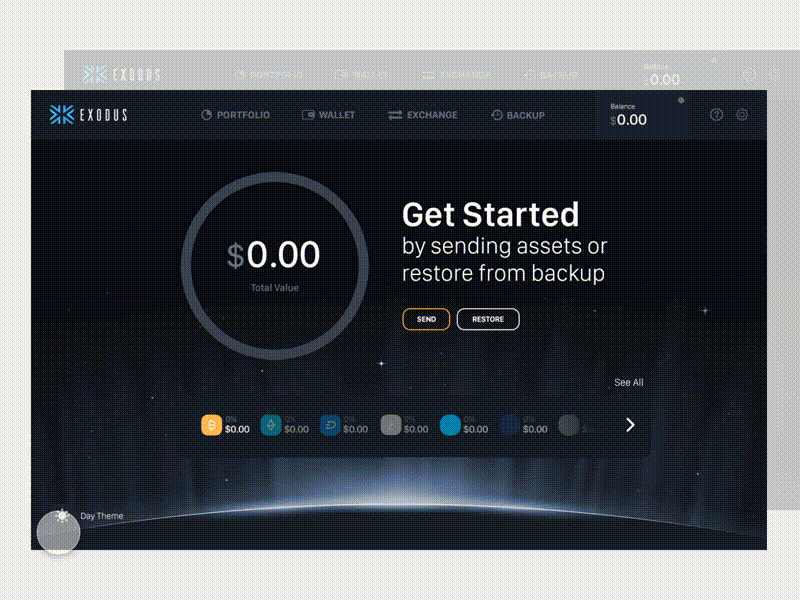 Exodus Dashboard Redesign bitcoin crypto cryptocurrency dashboard design gif interface redesign statistic ui user ux