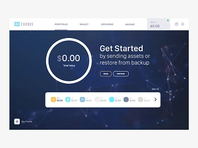 Exodus redesign app bitcoin crypto dashboard exodus maining redesign ui ux